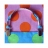 Attache doudou serviette bleu et orange