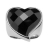 Bague acier forme gros coeur avec imitation pierre noire