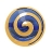 Bague plaqué or et résine motif spirale bleue