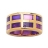 Bague résine et plaqué or quadrillage mauve