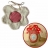 Bavoir Bio<a title='composition florale pour la saint-valentin' href='http://www.familyby.com/boutiques/detailCategorie/4211' style='text-decoration:none; color:#333'><strong> fleur</strong></a> crème vichy rouge