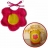 Bavoir Bio<a title='composition florale pour la saint-valentin' href='http://www.familyby.com/boutiques/detailCategorie/4211' style='text-decoration:none; color:#333'><strong> fleur</strong></a> fushia et jaune