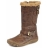 bottes à fermeture fille cuir vieilli marron 91604b - garvalin