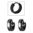 Boucles d'oreille acier noir motif tribal gris 1/2 créoles