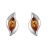 Boucles d'oreille argent navette ambre véritable cerclé d'un S