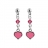 Boucles d'oreille argent pendant cœur et zirconia rose