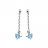 Boucles d'oreille argent pendant papillon bleu et petite<a title='composition florale pour la saint-valentin' href='http://www.familyby.com/boutiques/detailCategorie/4211' style='text-decoration:none; color:#333'><strong> fleur</strong></a>