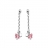 Boucles d'oreille argent pendant papillon rose et petite<a title='composition florale pour la saint-valentin' href='http://www.familyby.com/boutiques/detailCategorie/4211' style='text-decoration:none; color:#333'><strong> fleur</strong></a>