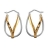 Boucles d'oreille bicolore type créoles cercle et ruban entrelac