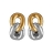 Boucles d'oreille bicolores duo d'anneaux entrelacés