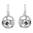 Boucles d'oreille crochet argent rhodié cercle serpentin 2 perle