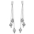 Boucles d'oreille longue 3 fils + boules argent fermoir poussett