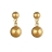 Boucles d'oreille pendantes 2 boules plaqué or