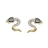 Boucles d'oreille serpent oxyde zirconium bleu plaqué or