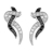 Boucles d'oreille tige argent rhodié avec serpentin pierres blan