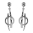 Boucles d'oreille tige argent rhodié cercle et 2 branches