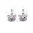 Boucles d'oreille tige argent rhodié enfant koala gris