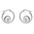 Boucles d'oreille tige argent rhodié style créole spirale et per
