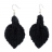Boucles d'oreilles - Feuille - Noir