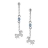 Boucles d'oreilles argent motif cheval et pierre bleue ciel