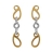 Boucles d'oreilles bicolore pendante rond et ovales motif fermoi