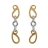 Boucles d'oreilles bicolore pendante rond et ovales motif fermoi