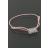 Bracelet Cordon petit beurre strass argent lien rose