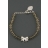 Bracelet cristal gris noeud charms