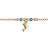 Bracelet plaqué or dauphin 4 pierres bleues clair réglable 14+2c