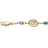 Bracelet plaqué or motifs spirales et pierres ovales bleues 17+2