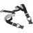 Bretelles Cuir 2 en 1 noires attaches argentées