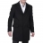 Caban mi-long Milano pure laine coupe droite noir