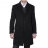 Caban mi-long Picadilly pure laine double col Noir