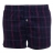 Caleçon Marine à motifs écossais fuschia Pur Coton