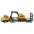 Camion Surbaissé Avec Excavatrice