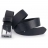CEINTURE ATER EN CUIR NOIR - 100% cuir