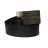 CEINTURE CUIR NOIR - Boucle Plaque Perforée Siglée