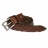 Ceinture en cuir marron tressée, ajustable