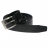 Ceinture en cuir noire à motif géométrique central, ajustable