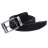 Ceinture Pierre Cardin en cuir noire touché daim, Ajustable