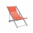 Chaise de plage pliante orange, aluminium et toile avec repose-tete. Multi-positions