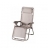 Chaise longue pliante en acier et textilene gris avec repose-tete. Multi-positions