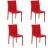 Chaises salle à manger CLASSY (X4) Couleur Rouge Matière Cuir synthétique
