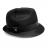 CHAPEAU NOIR EN TOILE ENDUITE - Finition Cuir