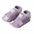 Chaussons cuir souple - Fleur mauve