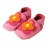 Chaussons cuir souple - Fleur rose 28 17,5 cm