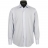 Chemise blanche à fines rayures bleues Col italien Poignets Mousquetaires