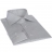 Chemise blanche col italien à fines rayures noires
