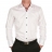 Chemise Blanche col italien opposition à motifs écossais