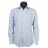 Chemise bleue à rayures blanches Col italien Poignets Mousquetaires
